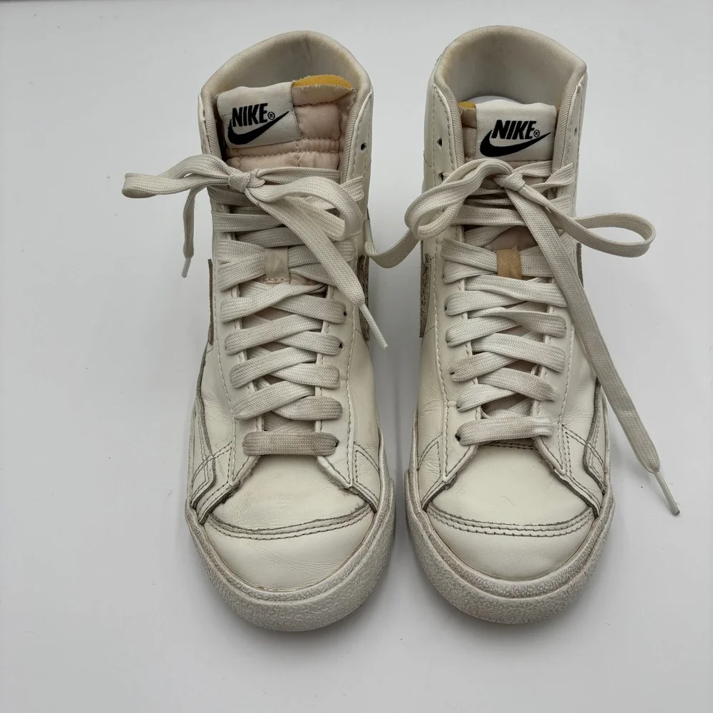 Nike‎ Blazer Mid '77 Leopard Print Swoosh Women's Shoes White DH9633-100 Size 7